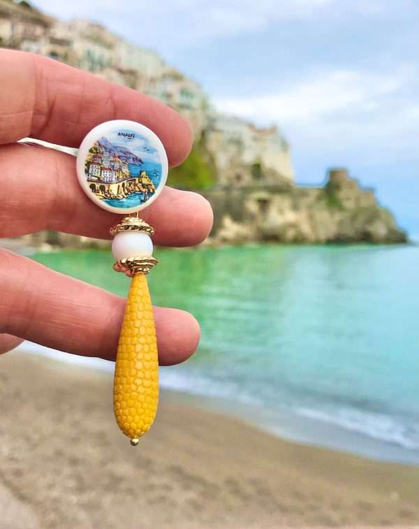 Orecchini Maiolica AMALFI Panorama n.014 - immagine 5