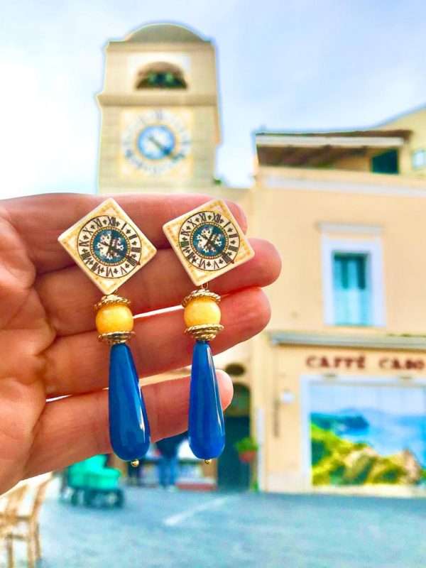 Orecchini Maiolica CAPRI Campanile Piazzetta n.010 - immagine 5