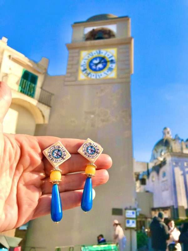 Orecchini Maiolica CAPRI Campanile Piazzetta n.010 - immagine 8