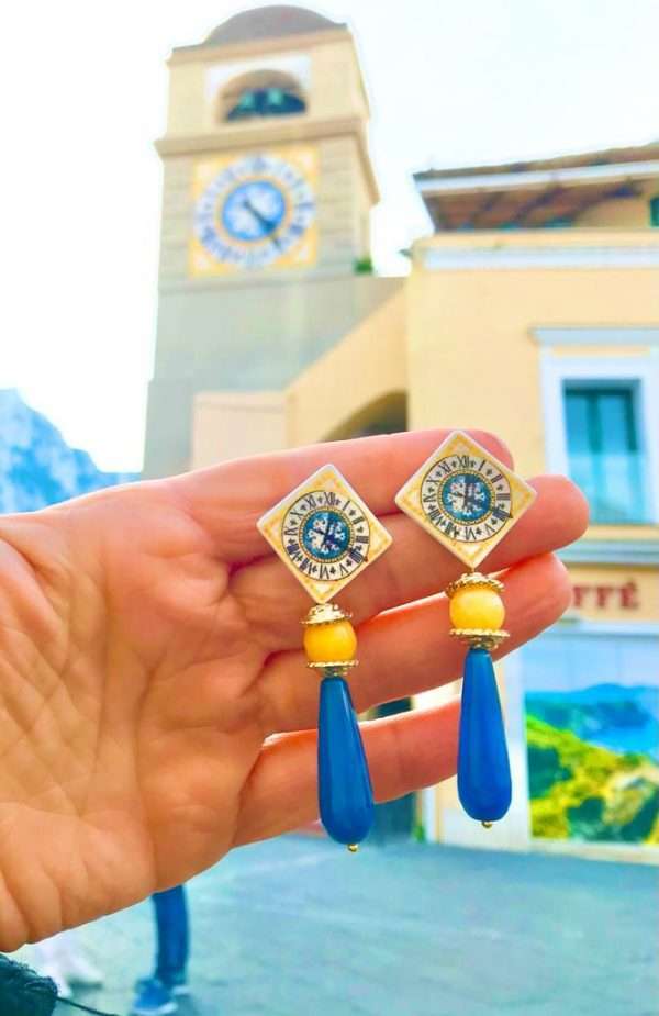 Orecchini Maiolica CAPRI Campanile Piazzetta n.010 - immagine 7
