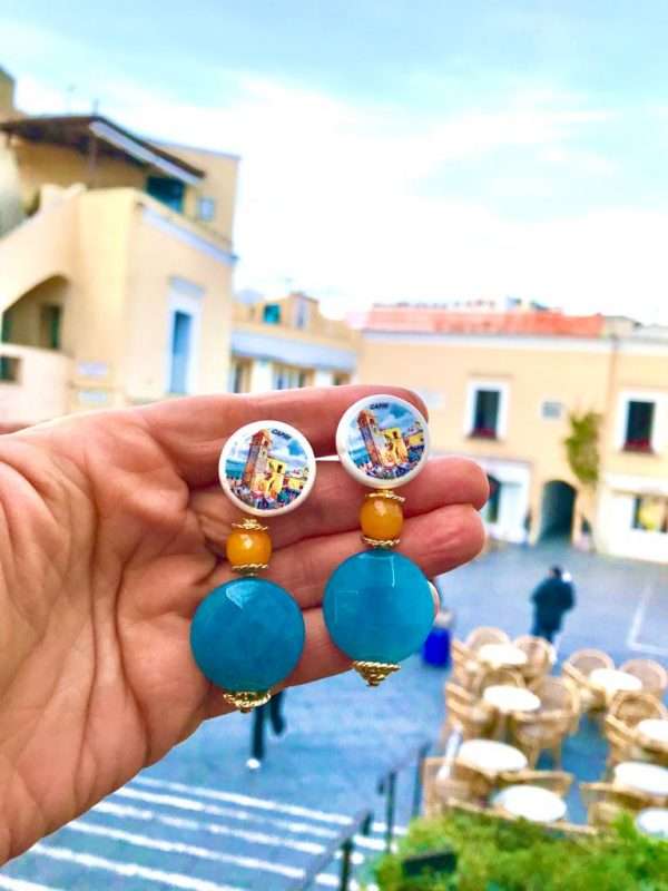 Orecchini Maiolica CAPRI Piazzetta n.011 - immagine 4